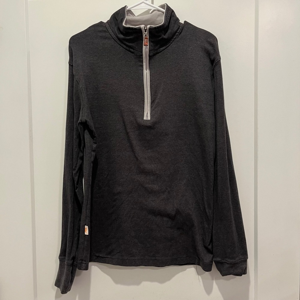 The Normal Brand Puremeso Quarter Zip Pullover Mens Medium Charcoal Heather